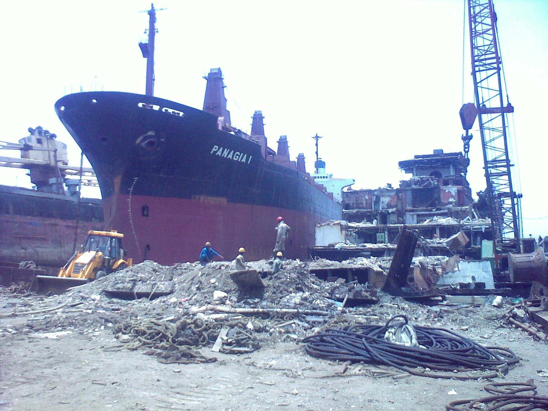 Alang shipbreaking yard.