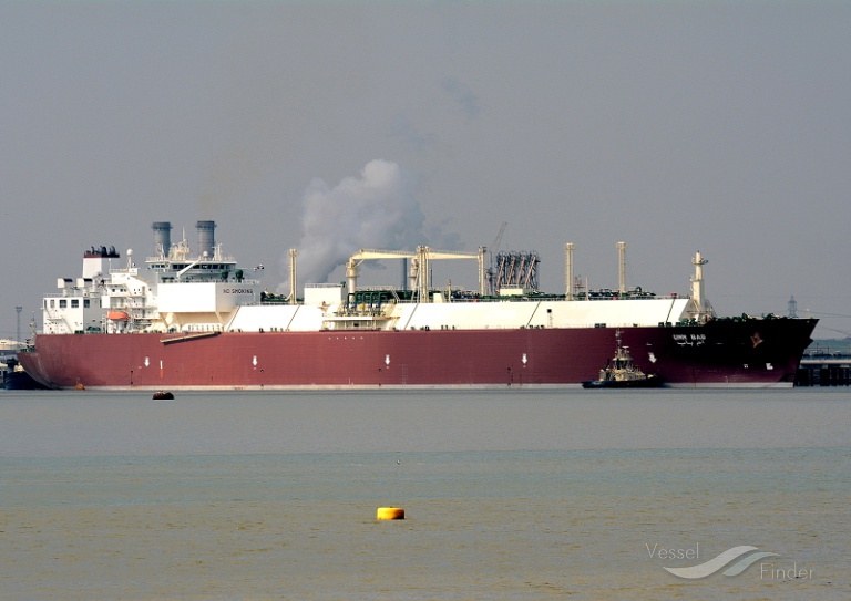 LNG tanker underway, painted UMMERA (now Tura).